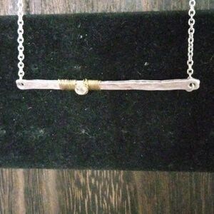 Silver Bar with Gold Wrap and A Crystal